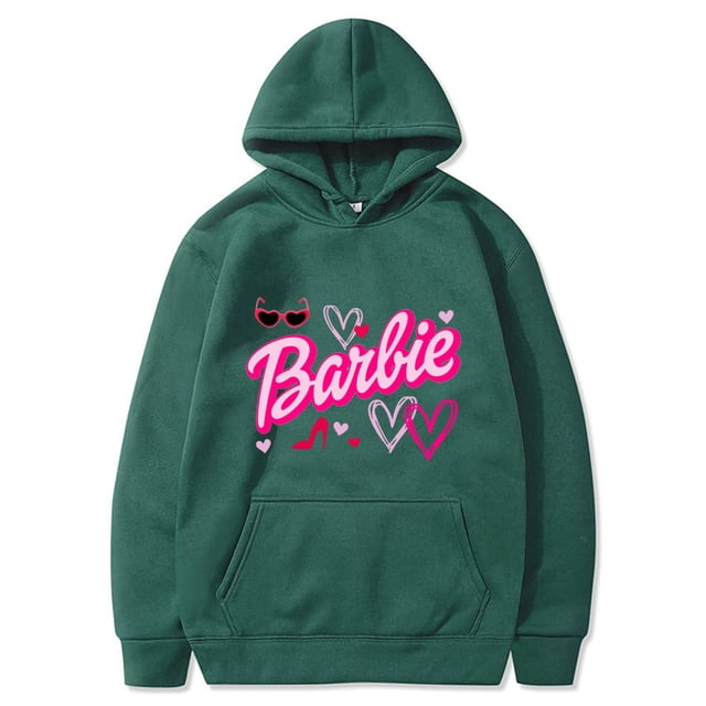 Barbie Pattern Ebay Plus Velvet Sweatshirt Pocket Drawstring Print Hoodie