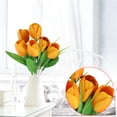 thumbnail image 4 of Btomtd 6-Heads Silk Flowers, 13 Inch Artificial Mini Tulips, Wedding Fake Flowers Arrangements, Home Decoration (Orange), 4 of 9