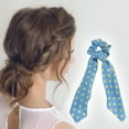 thumbnail image 2 of Unique Bargains 1 Pc Stylish Dots Ribbon Hair Elastics Hair Ties Sky Blue, 2 of 5