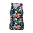 thumbnail image 4 of Gaeub Colorful Flowers Men's Athletic Tank Top, Workout Sleeveless Shirts, Running Tank Tops for Gym, Running, Training - 3X-Large, 4 of 9