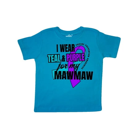 

Inktastic Suicide Prevention I Wear Teal and Purple for My Mawmaw Gift Toddler Boy or Toddler Girl T-Shirt