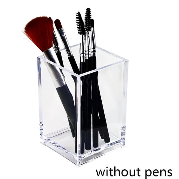 ANXPTIME Clear Acrylic Makeup Brush Holder Cup Stationery Organizer Transparent Pen Storage Box Desktop Cosmetic Container