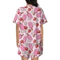 thumbnail image 6 of Fuzoiu Strawberry Popsicle Print Women's Short-Sleeved Pajama Set,Lounge Sleepwear Set,Womens Pajama Sets 2 Piece,Button-Up Top and Shorts with Pockets-Medium, 6 of 7