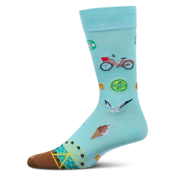 MeMoi Men's New Jersey Rayon From Bamboo Crew Socks - Mens - Male, 10-13, Aqua