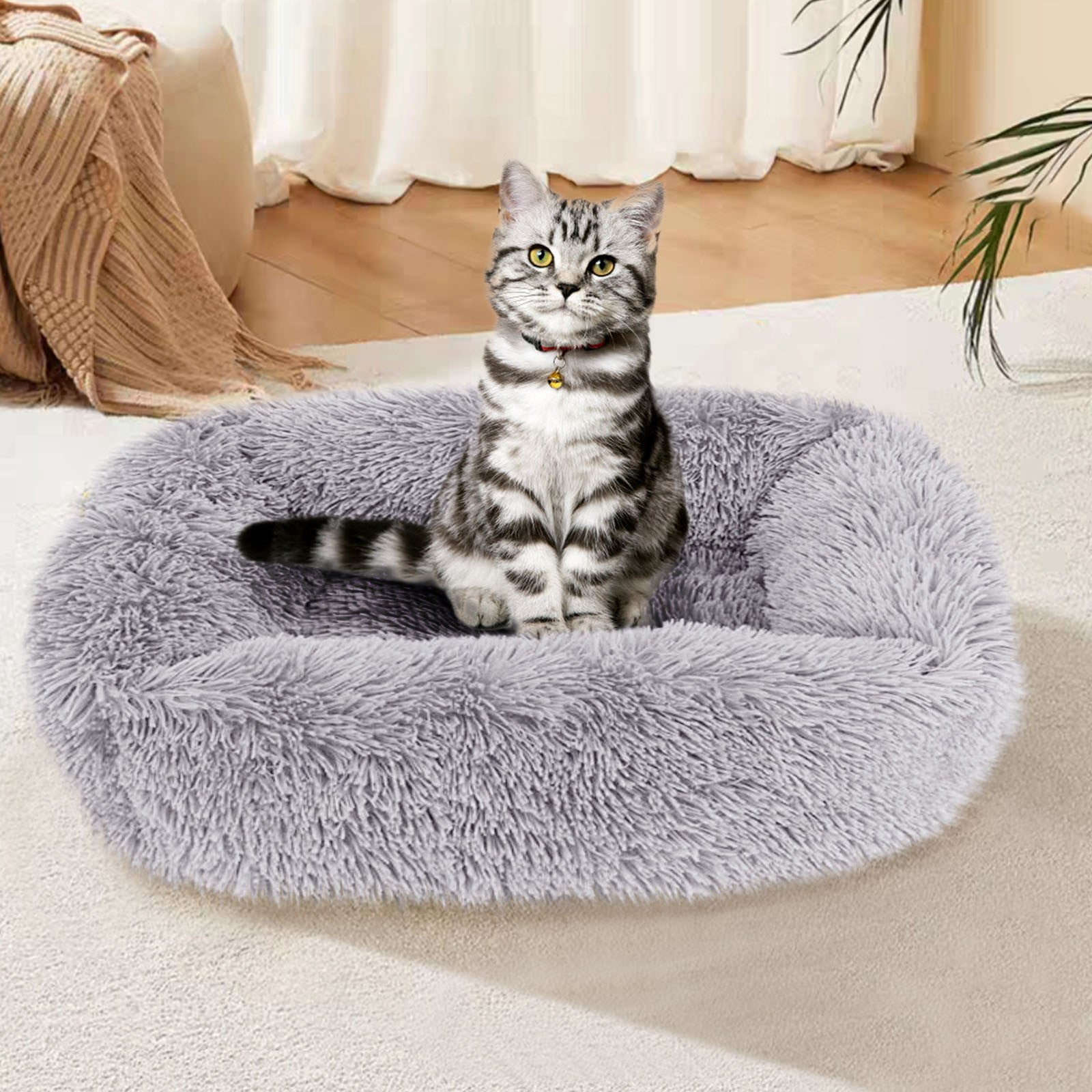 PureCasa Soft Dog Cat Bed for Fall Winter, Long Plush Fluffy Pet Bed Kennel, Cushion Sleeping Pad for Small Medium Large Cats Dogs, Solid Color, Modern Decor, Rectangle, 1 Pack, 18"x14", C