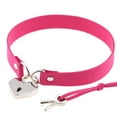 thumbnail image 1 of Collier Ras du Cou en Cuir Punk Premium en Cuir Végan et Collier avec Pendentif Élégant Rose Rouge, 1 of 4
