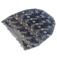 thumbnail image 3 of Turbante elegante con plumas bordadas, estilo retro europeo, para mujer, color azul, 3 of 14