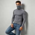 thumbnail image 7 of Mens Sports Athletic Shirt Stretch Turtleneck Long Sleeve Slim Fit Gym Training Muscle Tee Undershirt, 7 of 7
