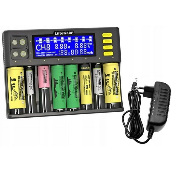 Lii-S8 8-Slot LCD Display 18650 9V Universal Lithium Battery Charger