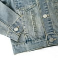 thumbnail image 5 of KIDSCOOL SPACE Little Kid Simple Jean Jacket, Stone Washed Soft Denim Coat Outfit,Light Blue,9-10 Years, 5 of 6
