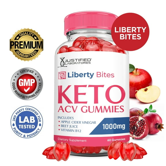 Liberty Bites Keto ACV Gummies 1000MG Dietary Supplement 60 Gummys