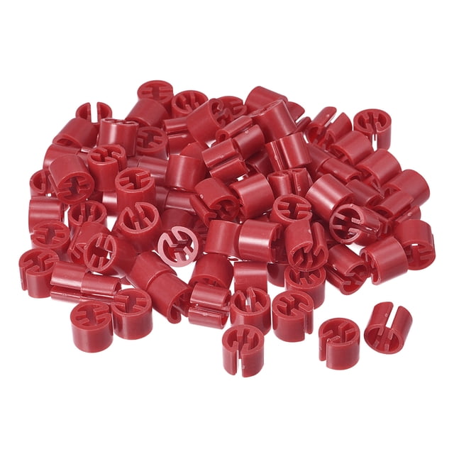 Marcadores de ropa Uxcell de 150 piezas, etiquetas en blanco, adecuadas para varillas de 3.5 mm, etiqueta de color para perchas de ropa, roja