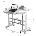 thumbnail image 4 of Negra de madera adjustable height mobile foldable computer escritorio standing workstation bedside writing mesa small single escritorio, 4 of 6