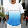 thumbnail image 2 of oqasdz Men T Shirts Oversized Summer Crew Neck Short Sleeve with City Print Basic Shirts Loose Casual Sports Shirts Tee Top, 2 of 4