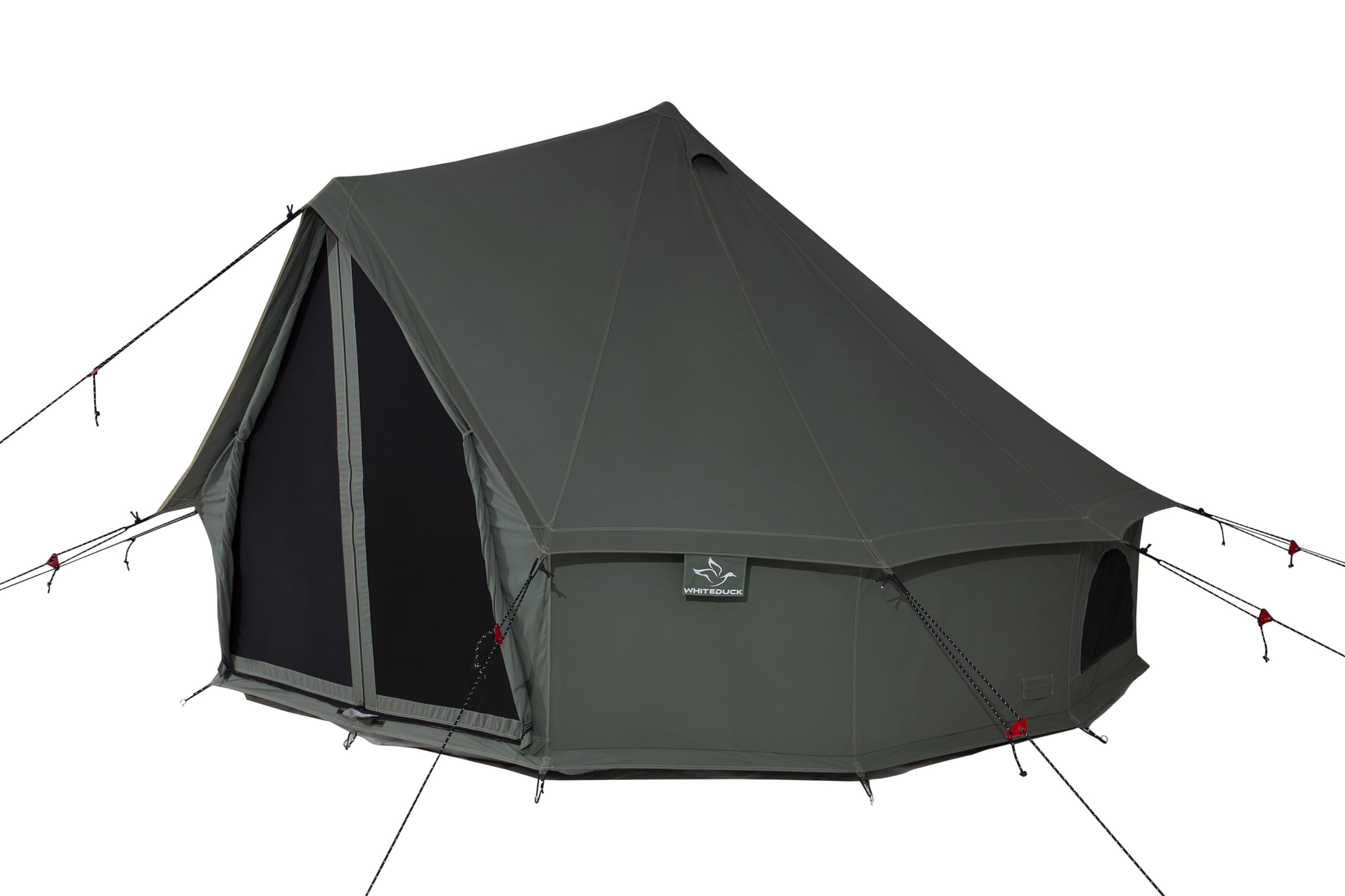 WHITEDUCK Regatta Canvas Bell Tent - w/StoveJack, Waterproof, 4 Season Luxury Camping and Glamping Yurt Tent Outdoor (16.5' (5M), Fire Water Repellent, Forest Green)