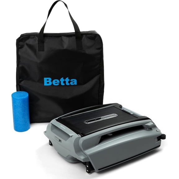 Betta Solar Powered Robotic Pool Skimmer with Carrying and Storage Bag, 30-Hour Continuous Cleaning Battery Power, Dual Charging Options, and Anti-Stuck Foam Noodle