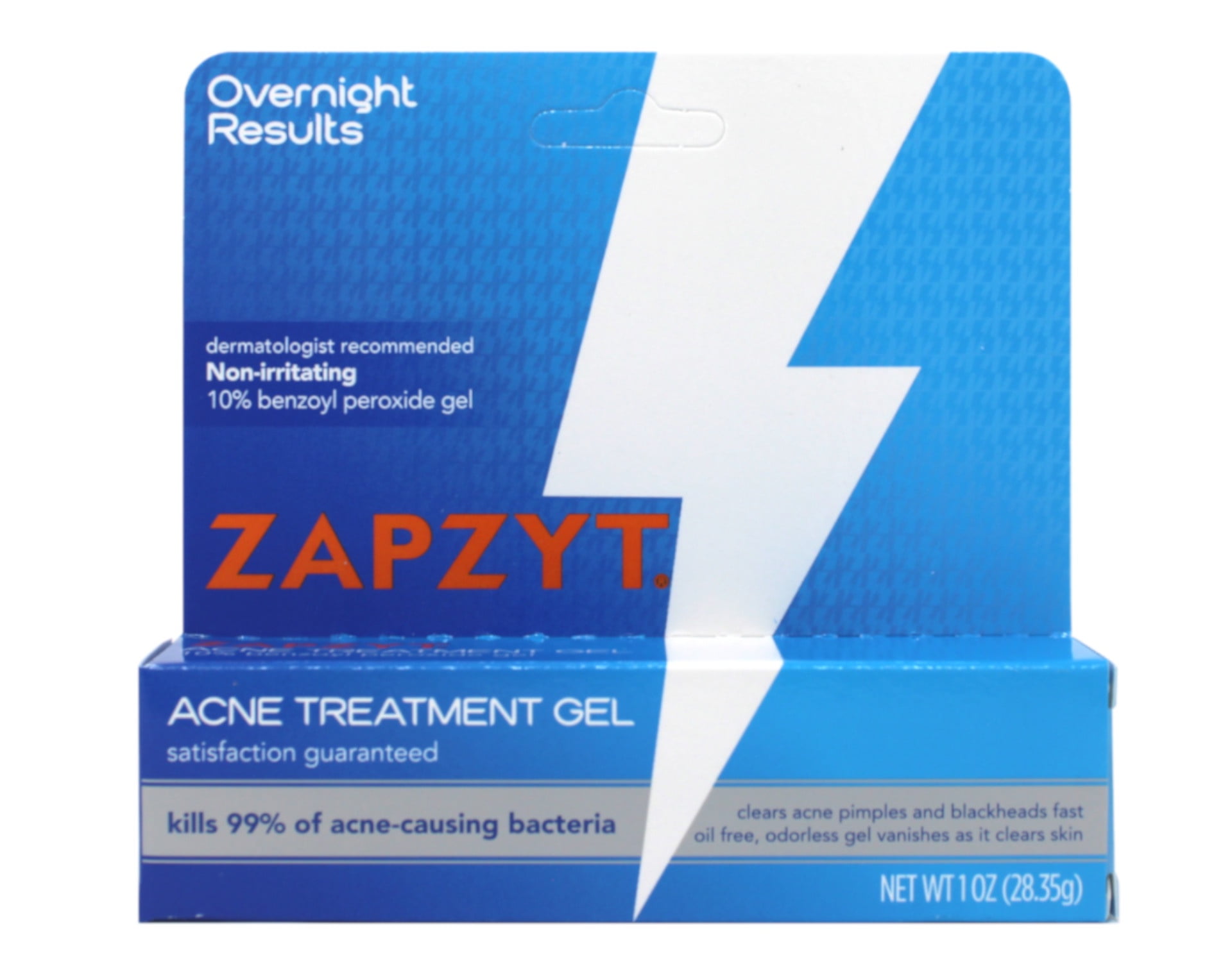 ZAPZYT Acne Treatment Gel, 1 oz, Max Strength 10% Benzoyl Peroxide