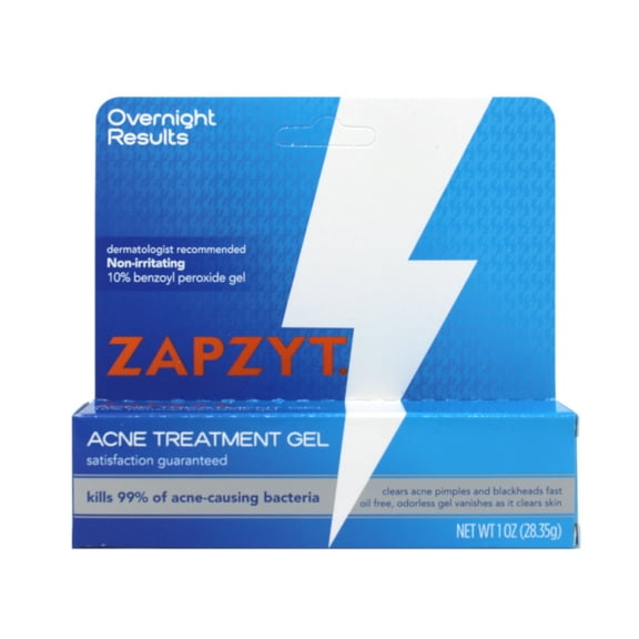 Zapzyt Acne Treatment Gel, Maximum Strength 10 Percent Benzoyl Peroxide, 1 oz