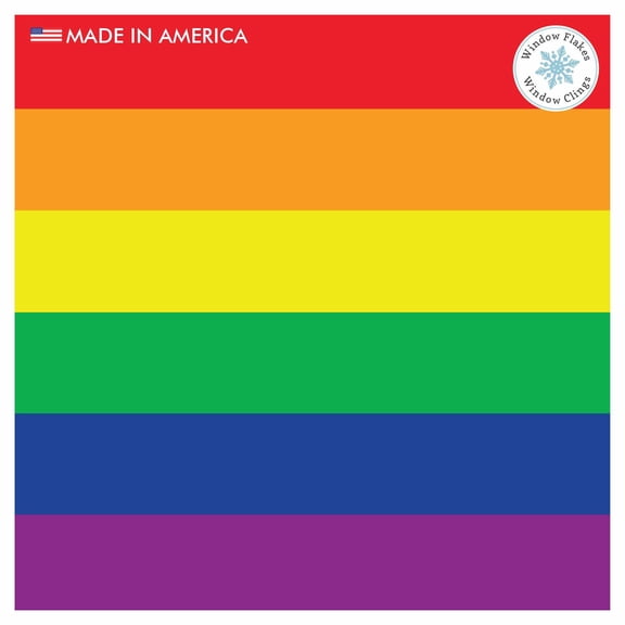 PRIDE Flag Window Cling Privacy Film Decal Decoration. Home, Store and Office Decor. Reusable, No Adhesive, Made In America.