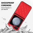 thumbnail image 6 of Allytechgroup Galaxy Z Flip 6 Case, Slim Fit Premium PU Leather Stylish Protective Shockproof Fashionable Phone Cases Cover for Samsung Galaxy Z Flip 6, Red, 6 of 8