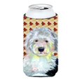 thumbnail image 1 of Old English Sheepdog Fall Leaves Portrait Tall Boy   Hugger, 1 of 1