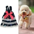 thumbnail image 2 of Bowknot Decor Pet Dress Lace Edge Sling, Summer Small Dog Princess Cosplay Costume - for Party, 2 of 8