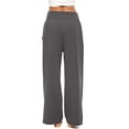 thumbnail image 4 of Sunloudy Pantalones casuales de pierna ancha para mujer, pantalones sueltos de longitud completa de cintura media de color sólido con bolsillo para damas, S / M / L / XL / XXL Sunloudy  moda, 4 of 6