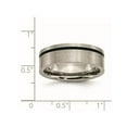 thumbnail image 2 of Mens 7mm Comfort Fit Titanium Wedding Band Ring with Black Accent, 2 of 4