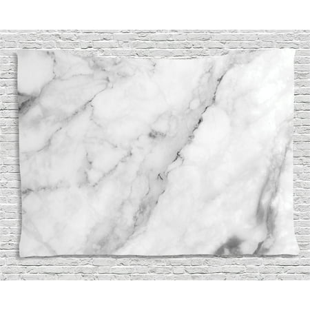 Two Grey Hills Tapestry Marble Tapestry, Granite Surface Motif with Sketch Nature Effect and Cracks Antique Style Image, Wall Hanging for Bedroom Living Room Dorm Decor, 60W X 40L Inches, Grey Dust White, by Ambesonne ()