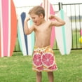 thumbnail image 4 of FORMRS Boys Swim Trunks Quick Dry Mesh Liner Boardshorts Sizes XS-XL, Pink Grapefruit Slices, 4 of 7