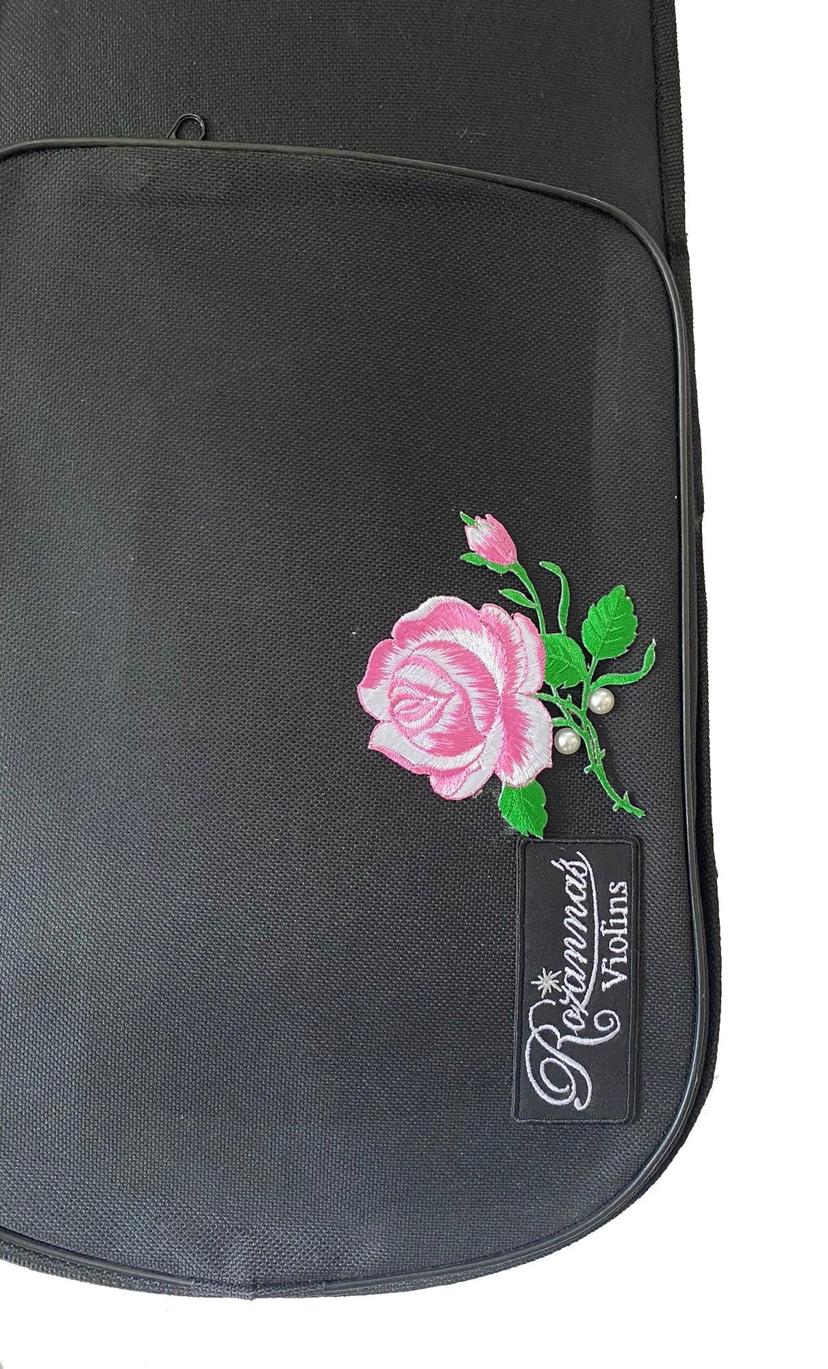 Floral Delight Violin Outfit w Brazilwood Bow Case Crystal Fine Tuners Rosin Strings Set Up