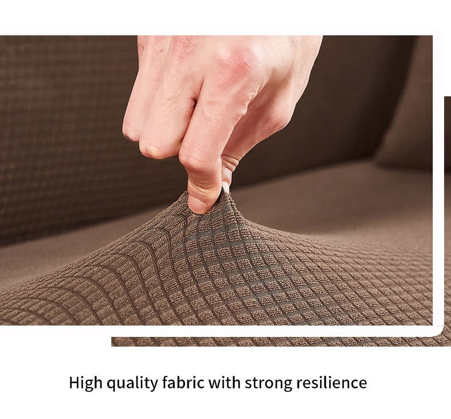 1/2/3/4 Seater Soft Touch Plush Stretch Fabric Sofa Cover, Nonslip Luxury Thick Stretch Sofa Slipcovers Ultra Soft Plush Couch Protector with Elastic Band, Perfect for Home Decor,Beige, 1-Piece