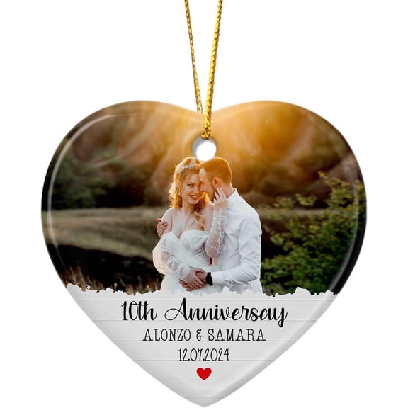 Shipiny Personalized Photo Custom Ceramic Heart-shaped Pendants - Customizable Couple/Anniversary Photo Decor, Perfect Valentine's Day Romantic Gift, Multicolour