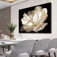 thumbnail image 6 of 2D Flat 1pc Wooden Framed Extra Large Canvas Wall Art, White Tulip Black Background Canvas, Flower Canvas, Modern Wall Art, Wrapped Canvas, 6 of 9