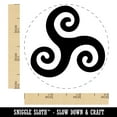 thumbnail image 2 of Triskele Triskelion Triple Spiral Celtic Symbol Self-Inking Rubber Stamp Ink Stamper - Pink Ink - Small 3/4 Inch, 2 of 7