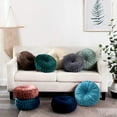 thumbnail image 6 of Set of 2 Round Velvet Decorative Pillow for Couch 15-Inch (Blue), 6 of 6