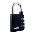thumbnail image 2 of Candado Combinación WALLIS 3 Discos Arco Grueso Negro, 2 of 2