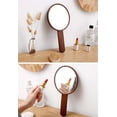 thumbnail image 2 of Espejo de mano con asa, espejo de mano HD con marco de madera, salón de peluquería, espejo liso estilo retro, espejo de mano de maquillaje de salón cosmético para peluqueros profesionales Ormromra WRMH-931-2, 2 of 7