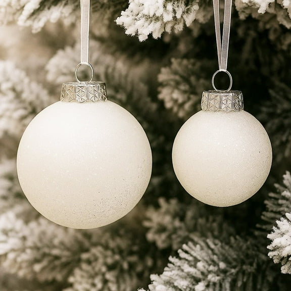 SLEETLY 32-Pack White Snowball Christmas Ball Ornaments – Shatterproof Decorations for Holiday Xmas Tree Decor, 2.36" and 3.15" Sizes
