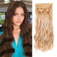 thumbnail image 3 of Heliisoer Women's Long Curly Hair Fake Water Ripple Curly Hair Four-piece Set Of Chemical Fiber Hair Extensions, 3 of 4