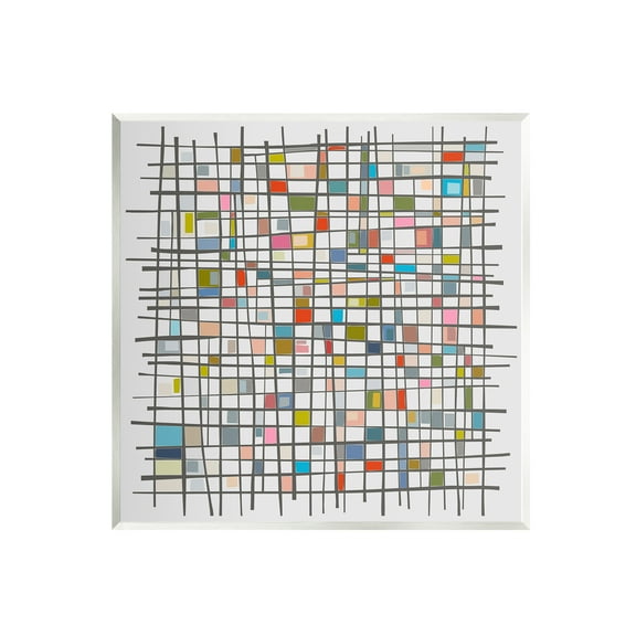Stupell Industries Remembering Mondrian Abstraction Abstract Painting Unframed Art Print Wall Art, 12 x 12