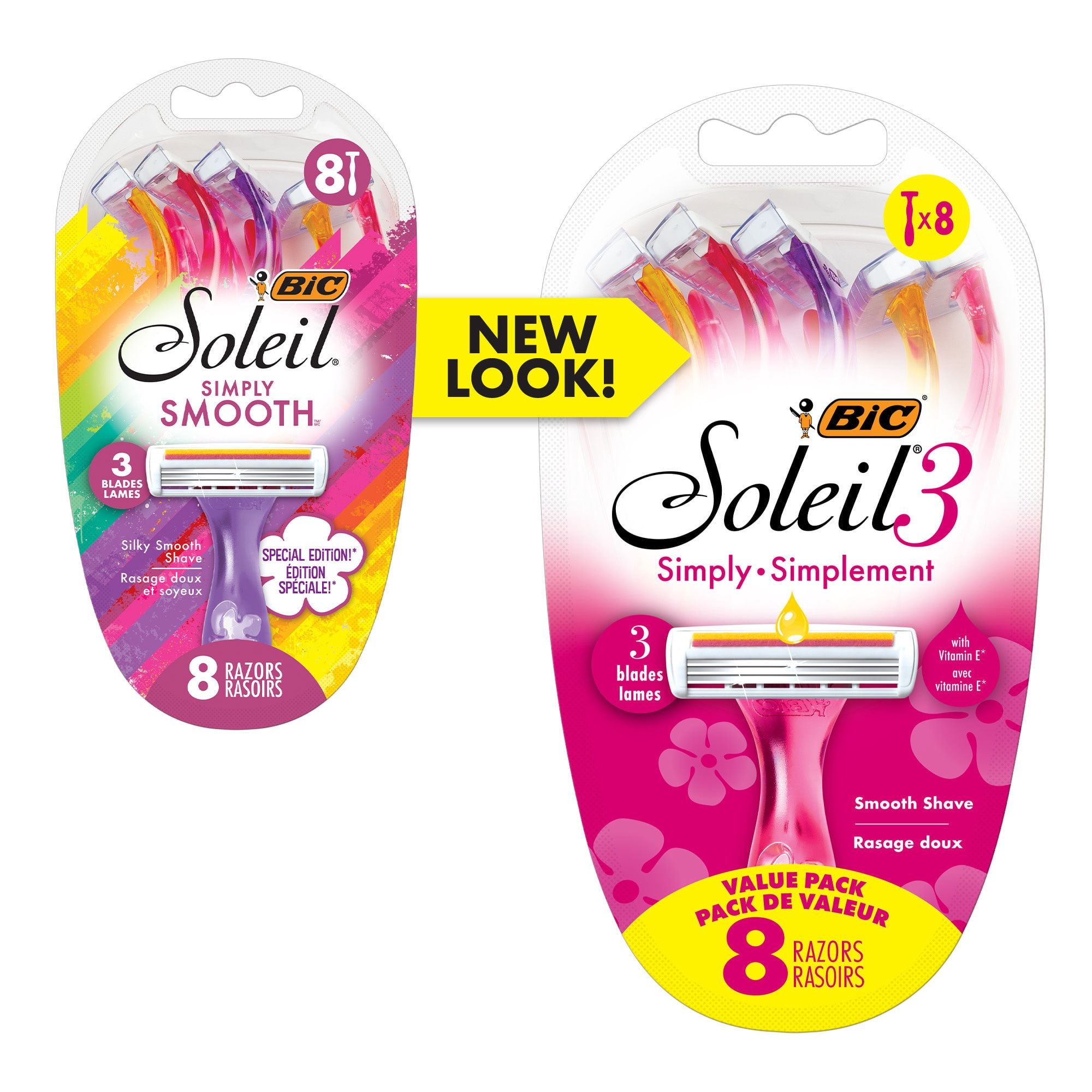 BIC Soleil 3 Simply Women's 3-Blade Disposable Razors, 8 Count
