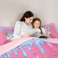 thumbnail image 4 of Castle Fairy Sport Baseball Candy Print Queen Comforter Set 3 Pieces, Ice Cream Drip Comforter Sets Queen, Pink Blue Yellow,Pink Reversible,1 Comforter and 2 Pillowcases, 4 of 6