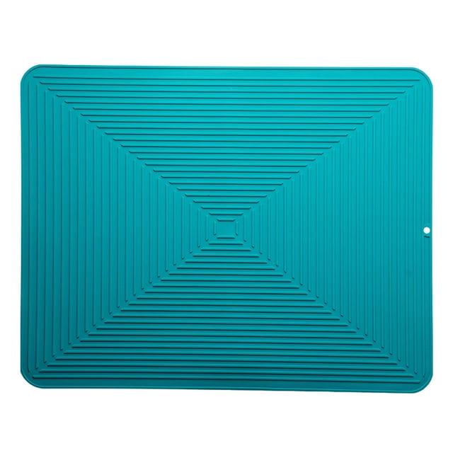 Tapete de silicona para secar platos para encimera de cocina, tapete de silicona para encimera Verde