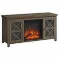 thumbnail image 3 of Evelyn&Zoe Colton Rectangular TV Stand with Log Fireplace for TV's up to 55", Alder Brown, 3 of 9