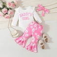 thumbnail image 3 of Baby Girl Clothes Outfit Newborn Going Home Outfit Long Sleeve Letter Cute Cow Print Ruffle Romper+ Floral Pants + Cute Headband Sets for Fall Winter 0 3 6 9 12 18 Months, 3 of 5
