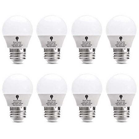 

8 Pack BlueX 3W G14 LED Light Bulb 5000K Cool White - 25W Equivalent - E26 Base 120V - Small Night Light Bulbs for Bedroom Ceiling Fan Table Lamp Kitchen Pendant Fixtures Dinning Room