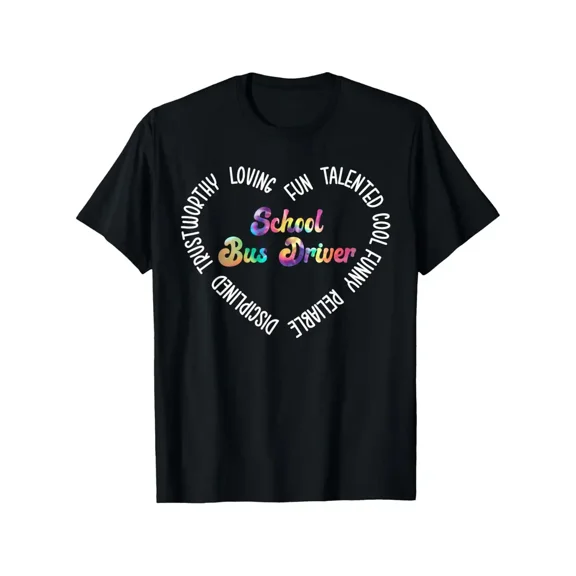School Bus Driver T-Shirt, Suitable for All Men And Women Outdoor Short-Sleeved T-Shirts in All Seasons, Ready to Wear 100% Cotton, S-XXXL