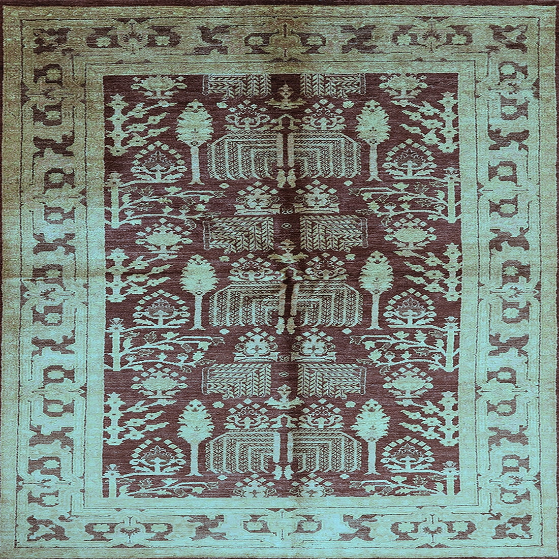 Factory Area Rugs Ahgly Company Indoor Square Oriental Light Blue Industrial Area Rugs, 8 ...