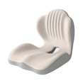 thumbnail image 2 of Cojín de asiento con soporte para la espalda, espuma viscoelástica, transpirable, ortopédico, para viajes Beige, 2 of 8